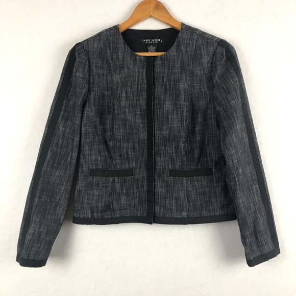 Larry Levine Stretch Women's Size Small Cotton Twill Black Cropped Jacket - Picture 1 of 10